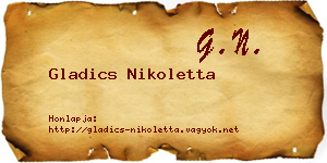 Gladics Nikoletta névjegykártya