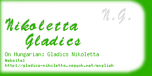 nikoletta gladics business card